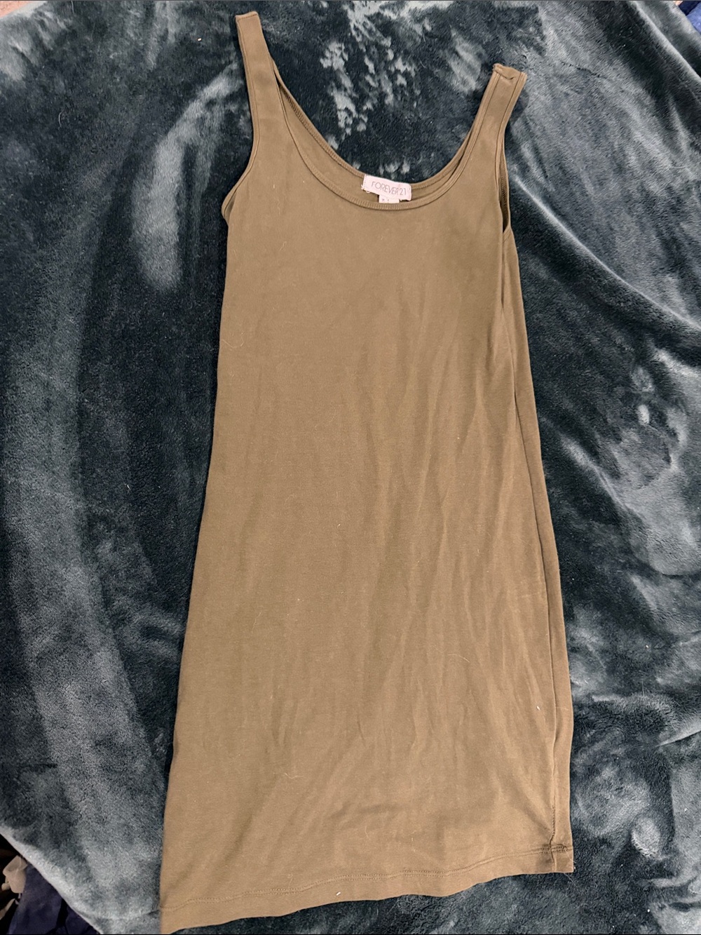 Forever 21 Olive Green Tank Bodycon Dress